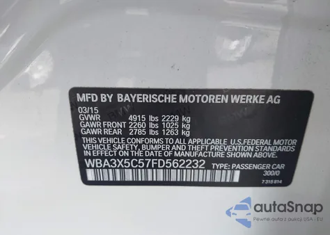 2015 BMW 328I Gran Turismo xDrive из США, поврежденный, VIN WBA3X5C57FD562232